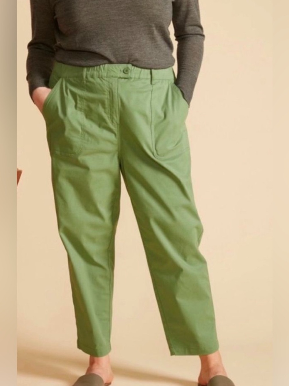 Straight leg green pants